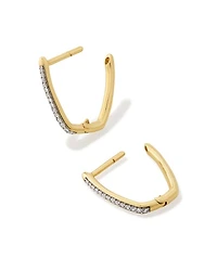 0.1 ct Ellen 14k White Gold Luxe Huggie Earrings in White Diamond