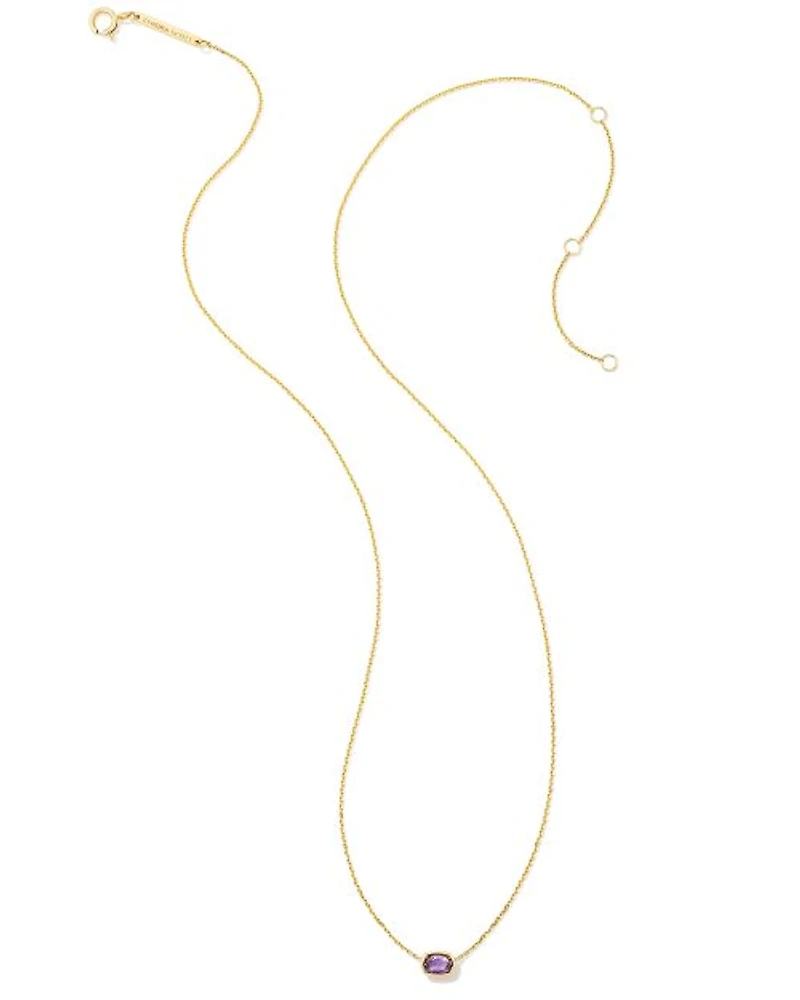 0.11 ct Marisa 14k Yellow Gold Oval Solitaire Pendant Necklace White Diamond