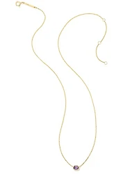 0.11 ct Marisa 14k Yellow Gold Oval Solitaire Pendant Necklace White Diamond