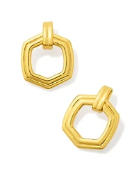 Davie Ridged Open Frame Earrings 18k Gold Vermeil