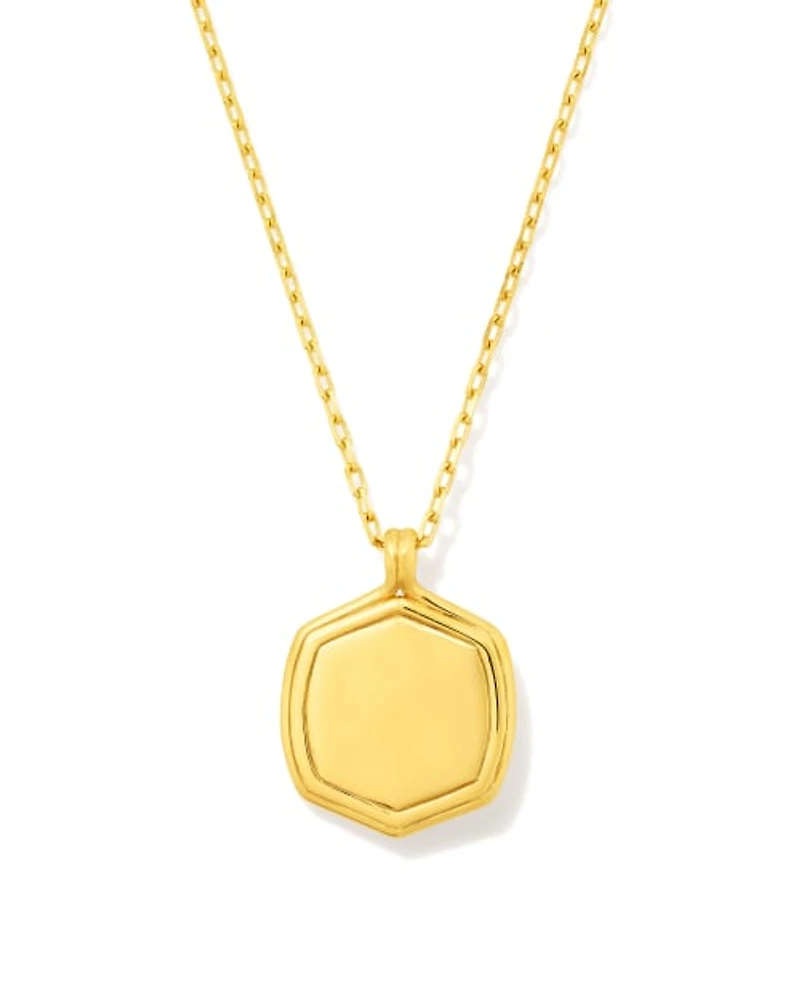 Davie Ridged Pendant Necklace 18k Gold Vermeil