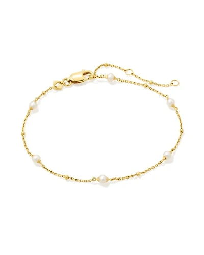 Emmaline Sterling Silver Delicate Chain Bracelet Freshwater Cultured Pearl