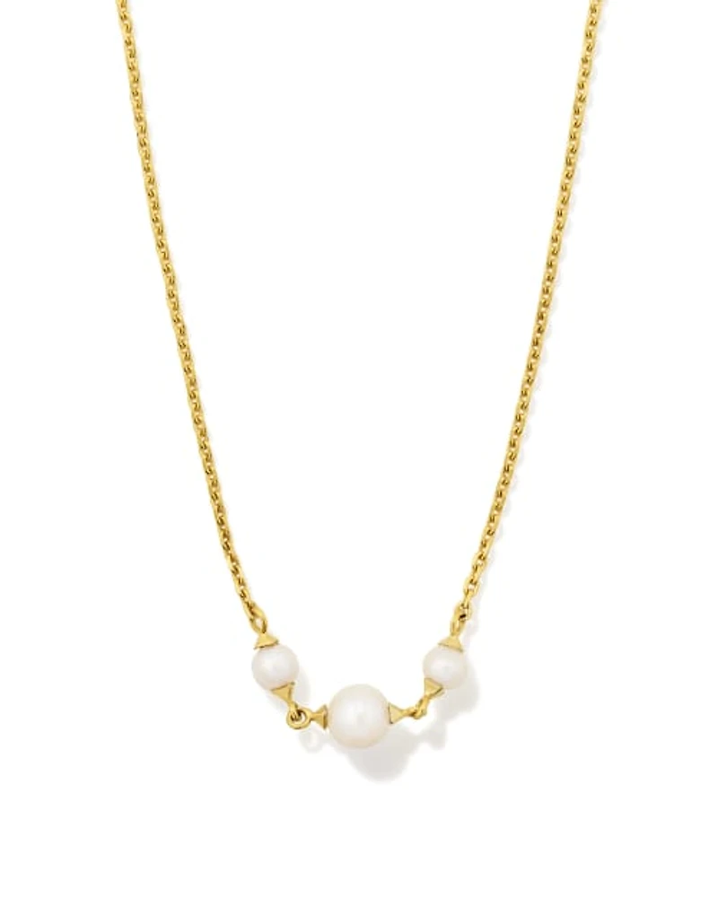 Emmaline Sterling Silver Trio Pendant Necklace in Freshwater Cultured Pearl