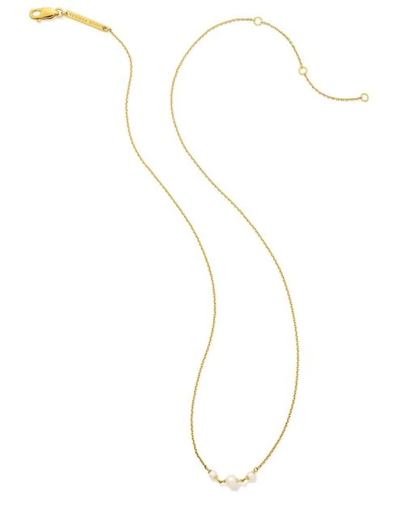 Emmaline Sterling Silver Trio Pendant Necklace in Freshwater Cultured Pearl