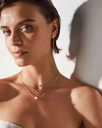 Emmaline Sterling Silver Trio Pendant Necklace in Freshwater Cultured Pearl