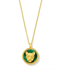 Kimberly 18k Gold Vermeil Pendant Necklace in Green Malachite