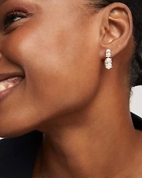 6 ct Lab Grown White Diamond Custom Elisa Drop Earrings 14k Gold