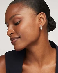 6 ct Lab Grown White Diamond Custom Elisa Drop Earrings 14k Gold