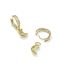 Moon Gold Convertible Huggie Earrings