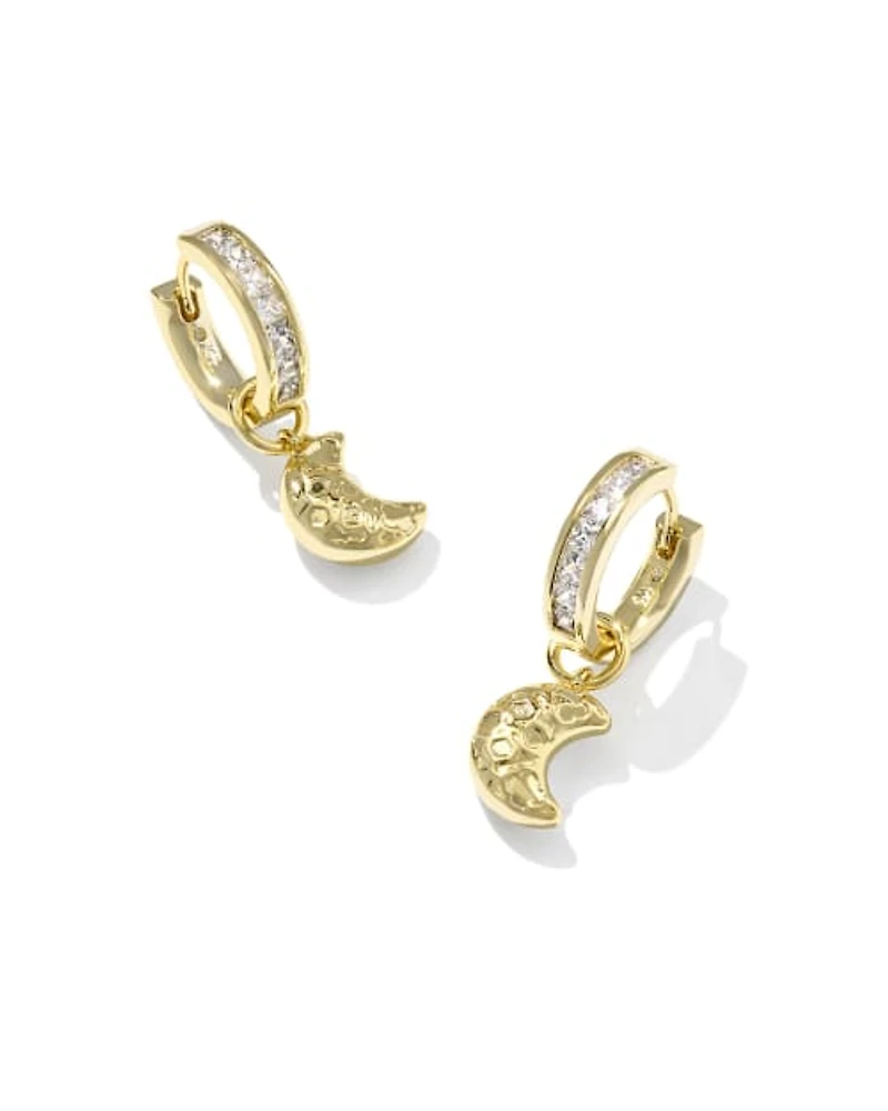 Moon Gold Convertible Huggie Earrings