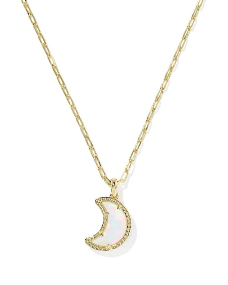 Moon Gold Short Pendant Necklace