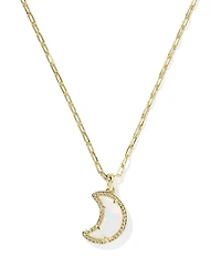 Moon Gold Short Pendant Necklace