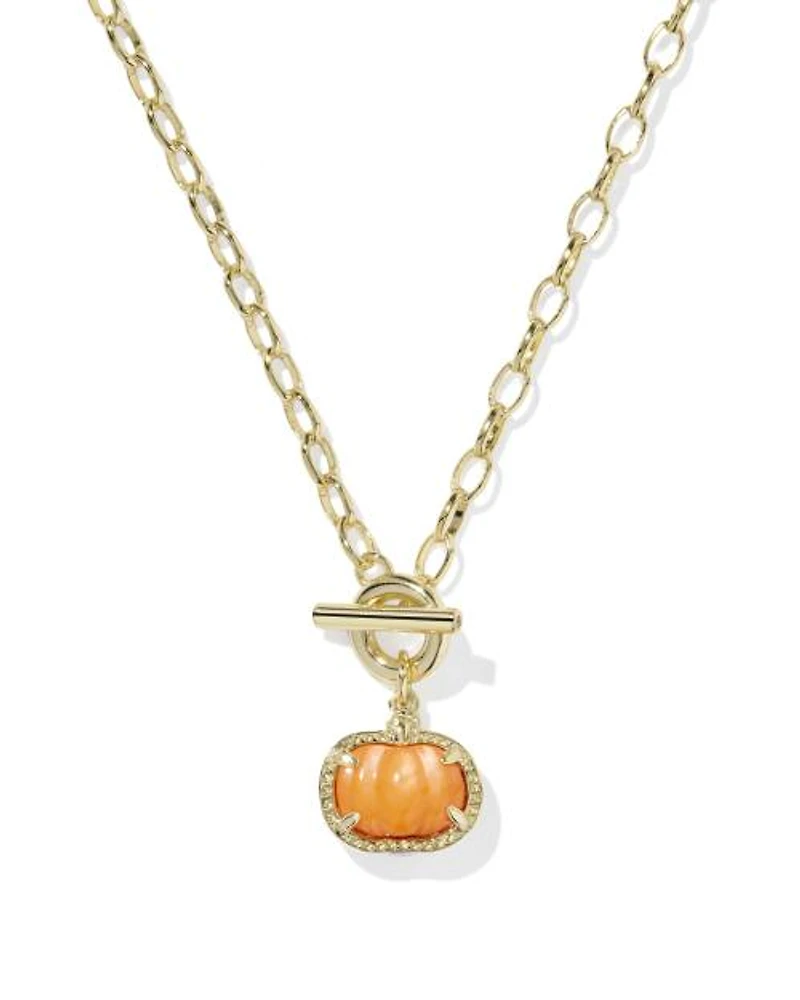 Pumpkin Gold Link and Chain Necklace