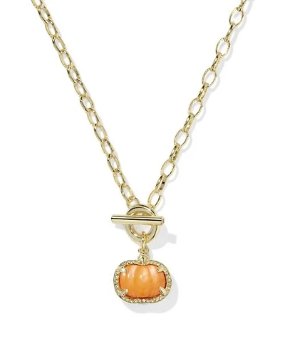 Pumpkin Gold Link and Chain Necklace