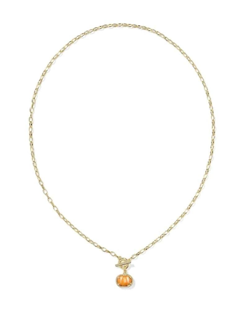Pumpkin Gold Link and Chain Necklace