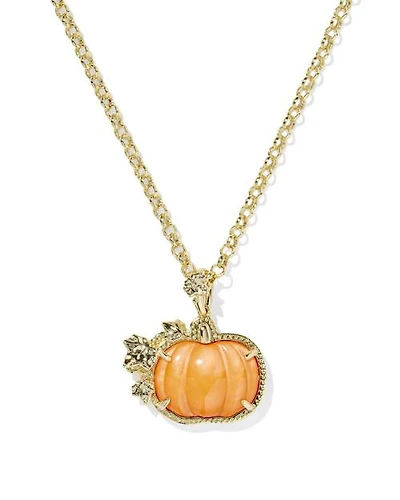 Pumpkin Gold Long Pendant Necklace