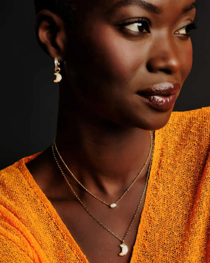 Moon Gold Convertible Huggie Earrings