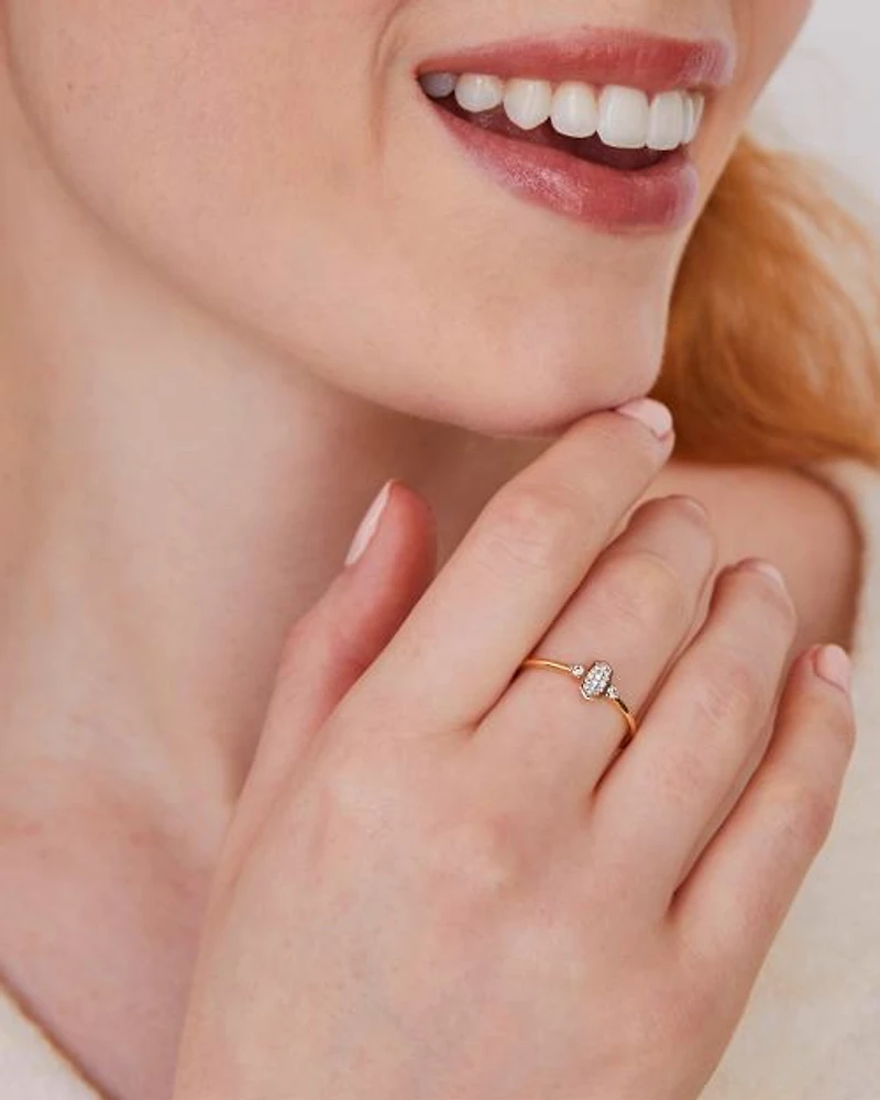 Marisa 14k Yellow Gold Band Ring White Diamond