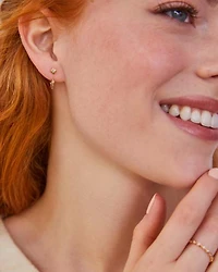 0.19 ct Michelle 14k Yellow Gold Chain Huggie Earrings White Diamond