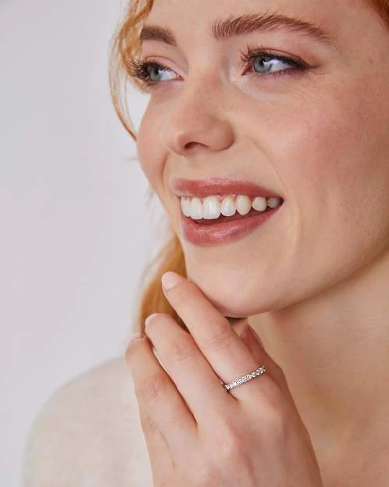 Raleigh 14k White Gold Band Ring Diamond