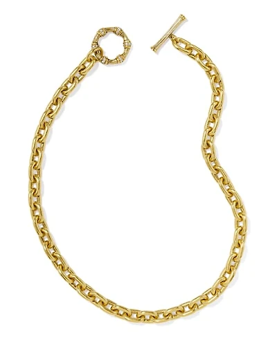 Maura Vintage Gold Chain Necklace White CZ