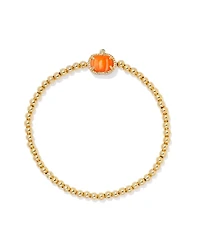Pumpkin Silver Stretch Bracelet Orange Mother-of-Pearl