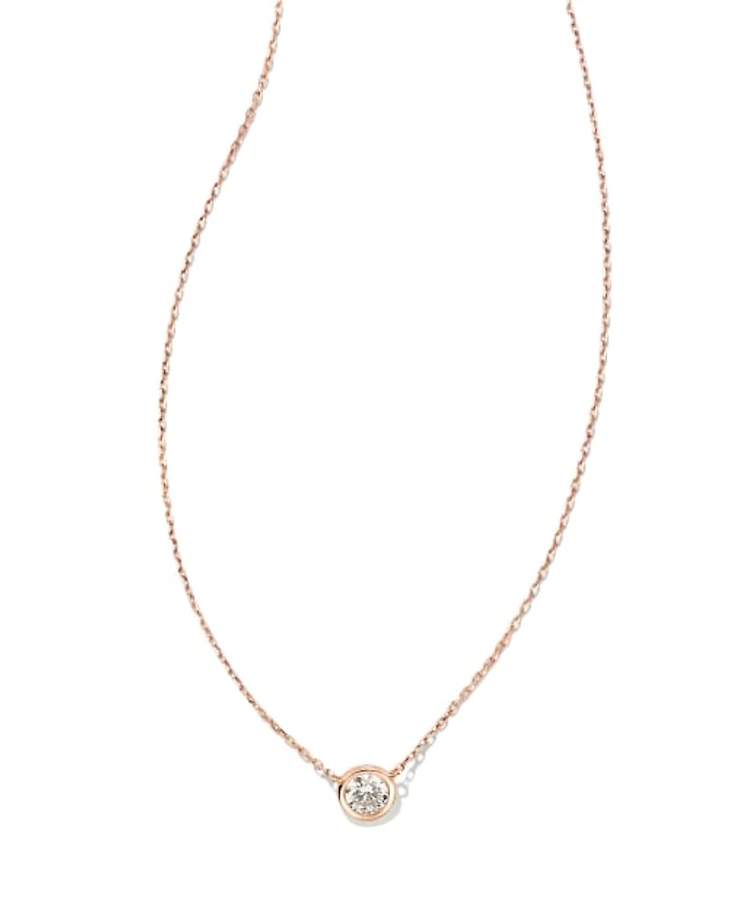 0.25 ct Audrey 14k Rose Gold Pendant Necklace in White Diamond