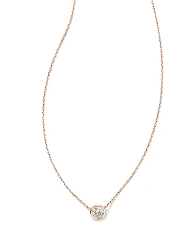 0.25 ct Audrey 14k Rose Gold Pendant Necklace in White Diamond