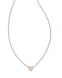 Audrey 14k Rose Gold Pendant Necklace in White Diamond