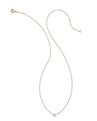 Audrey 14k Rose Gold Pendant Necklace in White Diamond