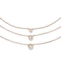 Audrey 14k Rose Gold Pendant Necklace in White Diamond
