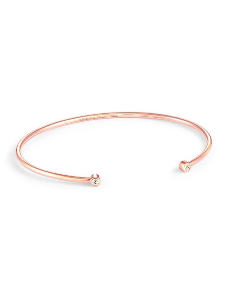 Audrey 14k Rose Gold Cuff Bracelet White Diamond