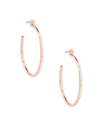Audrey 14k Rose Gold Hoop Earrings White Diamond