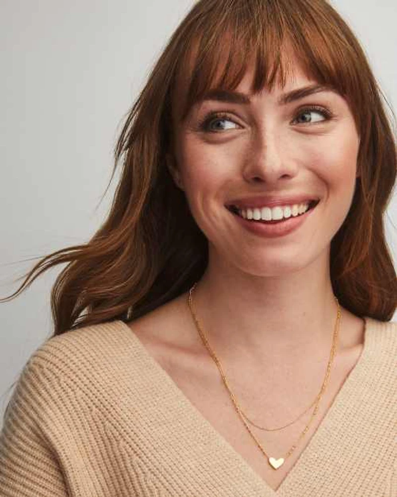 Ari Heart Multi Strand Necklace in Sterling Silver