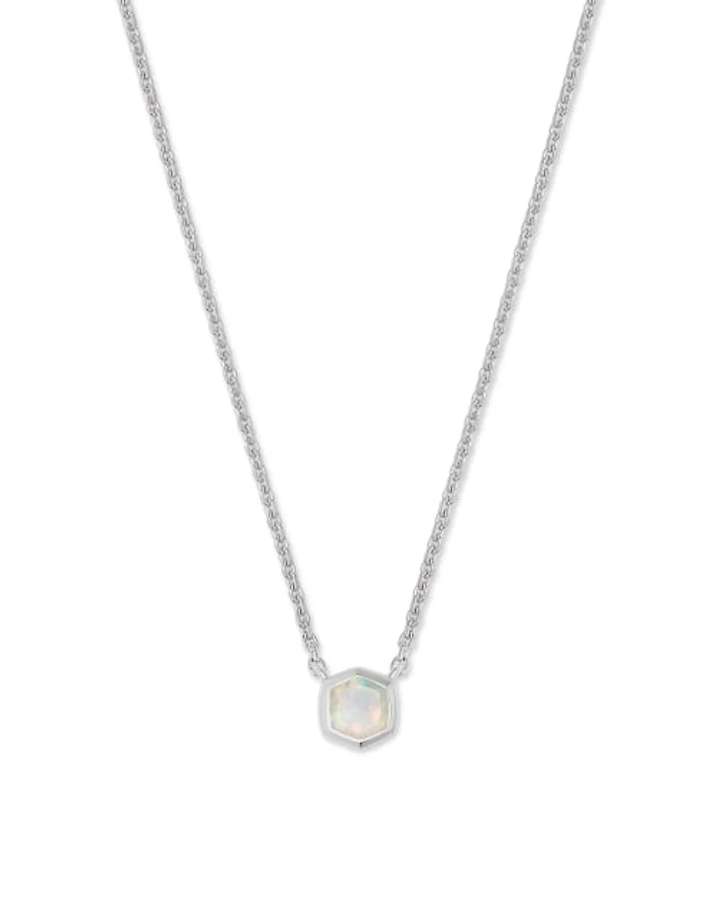 Davie 18k Gold Vermeil Pendant Necklace White Opal