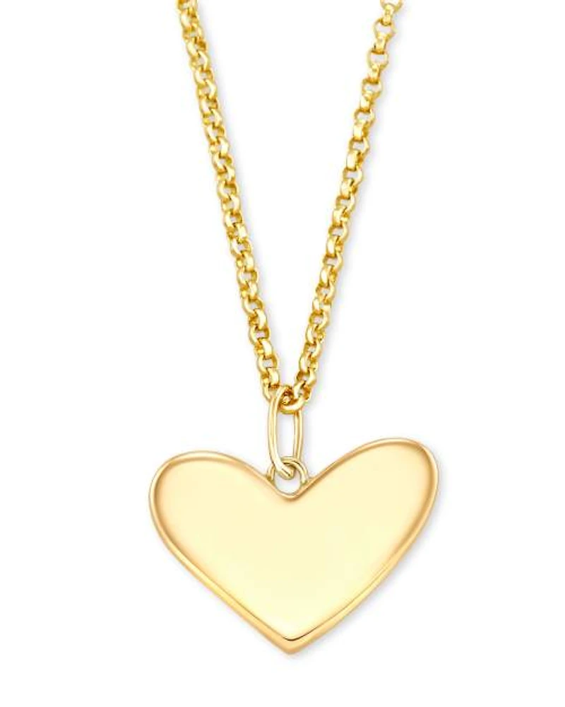 Ari Heart Charm Necklace in 14k White Gold