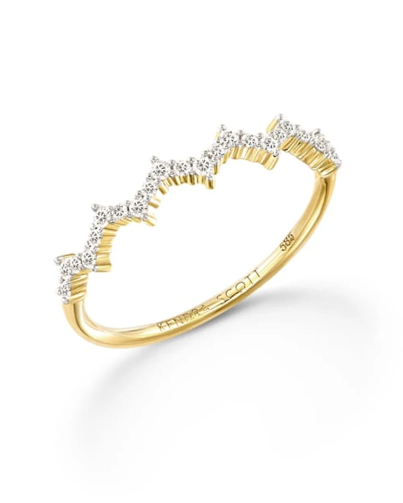 Finley 14k Yellow Gold Band Ring White Diamond