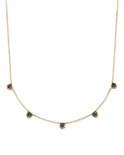 0.21 ct Shannon 14k Yellow Gold Collar Necklace in Black Diamond