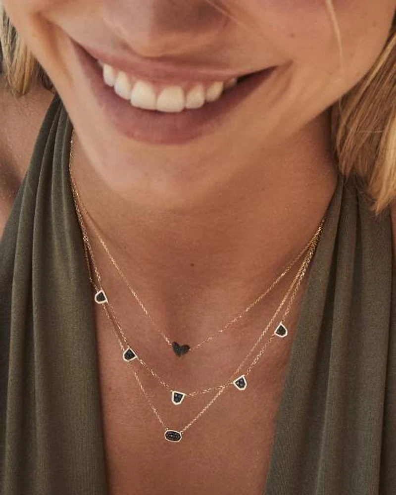 Marisa 14k Yellow Gold Pendant Necklace in Black Diamond