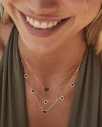 Marisa 14k Yellow Gold Pendant Necklace in Black Diamond