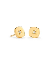 Adanna 18k Yellow Gold Vermeil Stud Earrings White Diamond