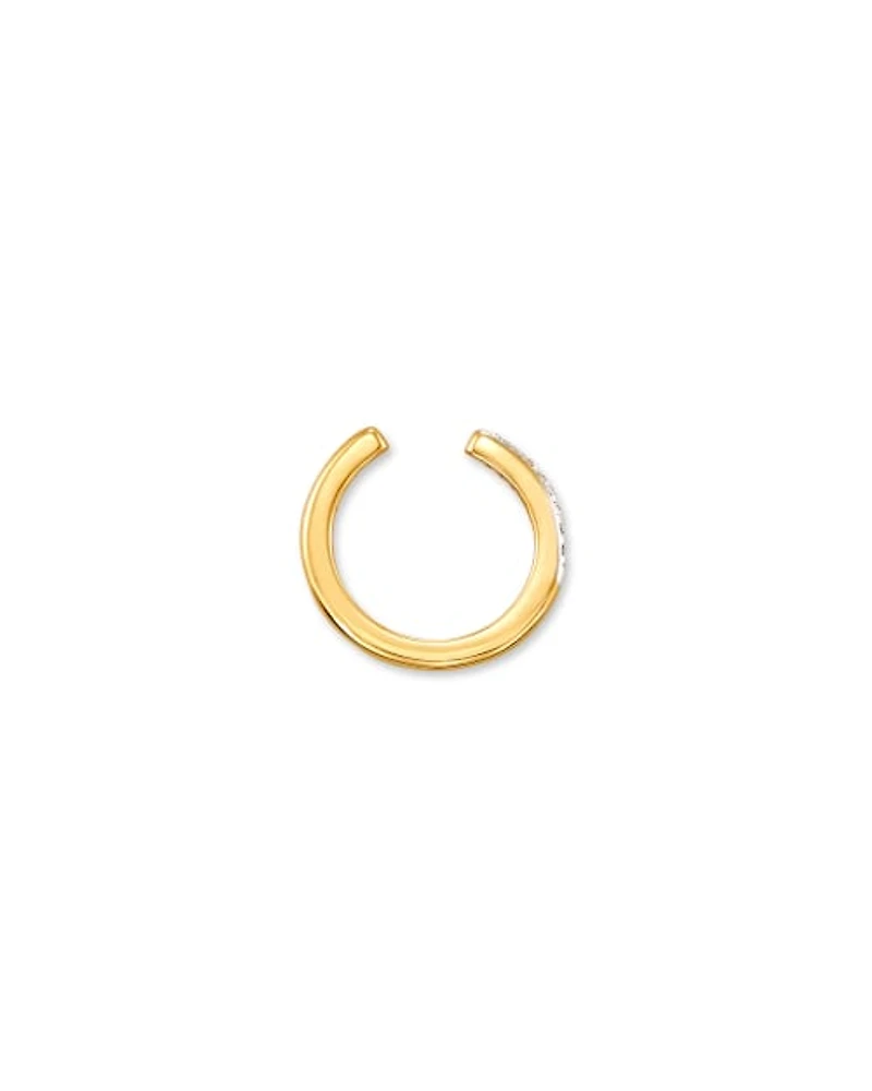 Bobbie 18k Yellow Gold Vermeil Ear Cuff in White Diamond