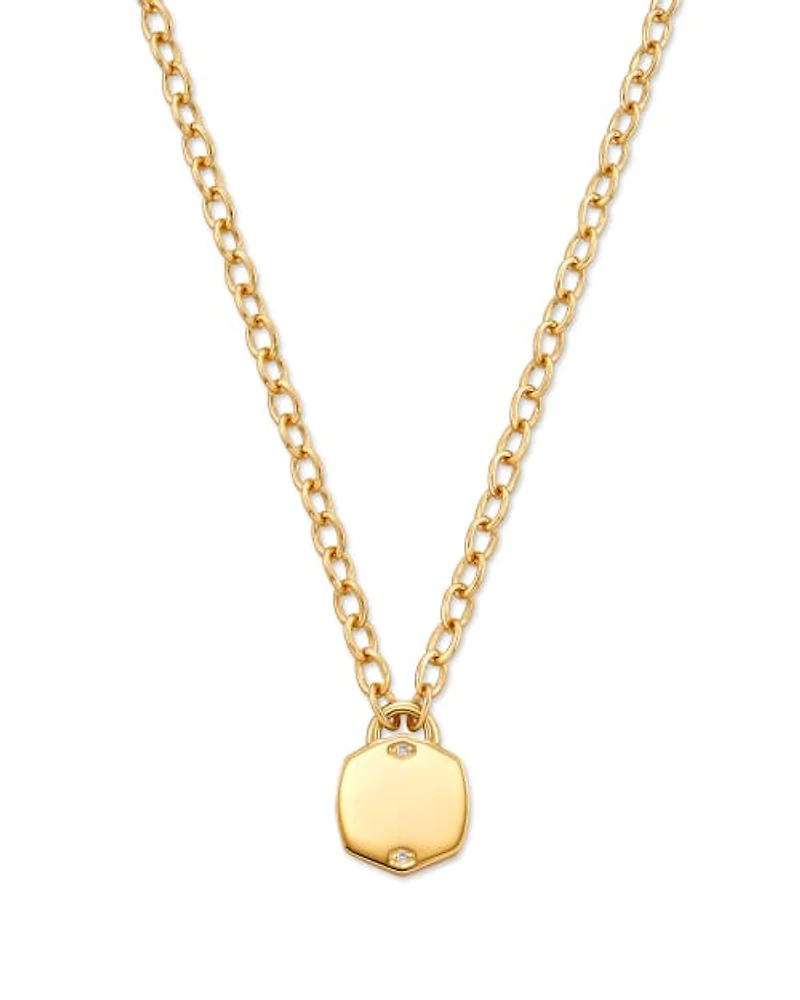 Davis Sterling Silver Chain Necklace in White Diamond