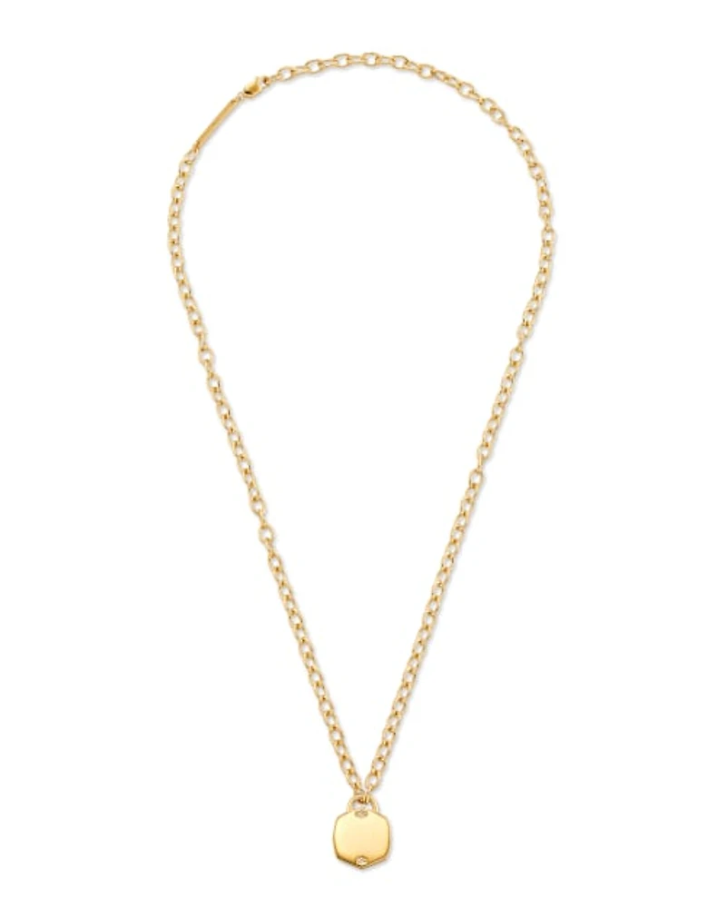 Davis Sterling Silver Chain Necklace in White Diamond