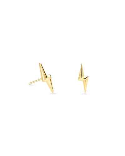 Lightning Bolt Mini Stud Earrings 18k Gold Vermeil