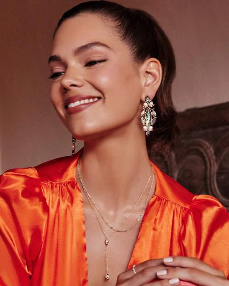 Genevieve Multi Strand Y Necklace Silver