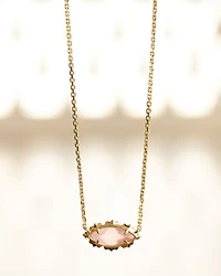 Genevieve Gold Short Pendant Necklace Ivory Mother-of-Pearl