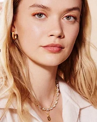 Genevieve Silver Strand Necklace in White Crystal