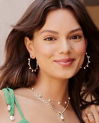 Leighton Silver Pearl Hoop Earrings in Freshwater Cultured Pearl