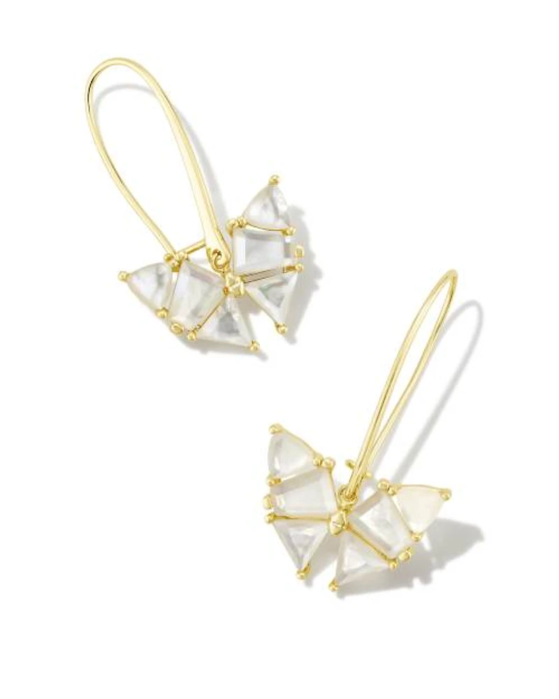 Blair Gold Butterfly Drop Earrings Ivory Mother-of-Pearl
